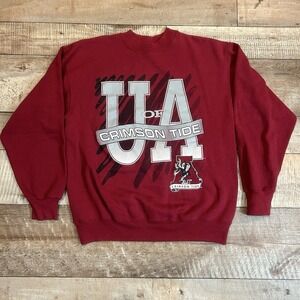 VTG University of Alabama Sweatshirt Mens L Red Crimson Tide Crewneck SEC 90s